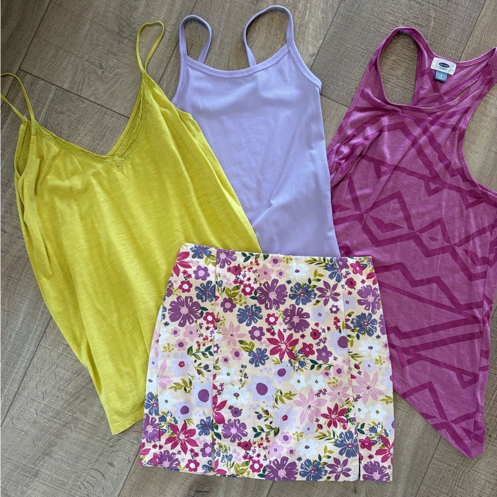 Love on a Hanger Floral Skirt with 3 Tops
